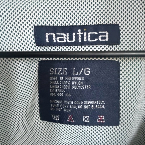 Vintage Nautica Blue Green Windbreaker Jacket - Size L - Picture 4 of 5